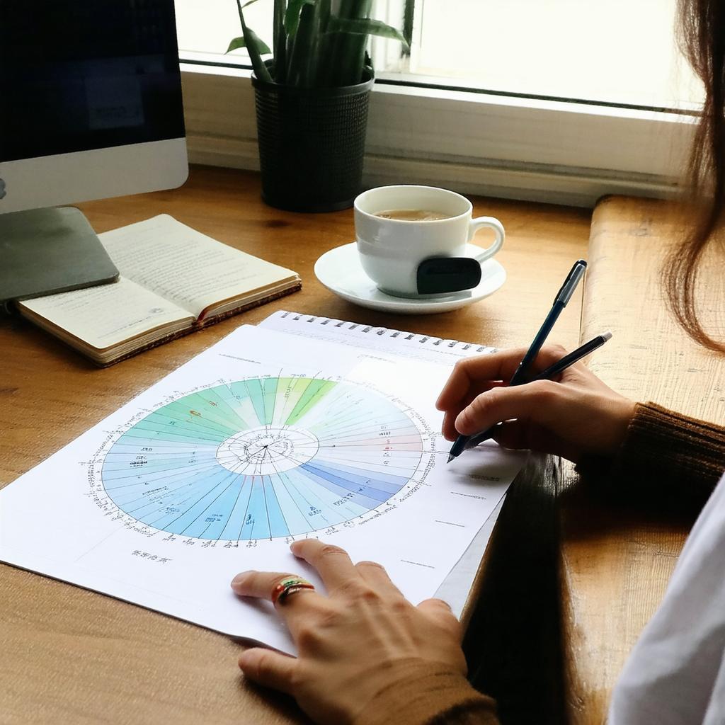 Kalendarz z miesięcznymi celami otoczony zdrowymi przekąskami na drewnianym stole.