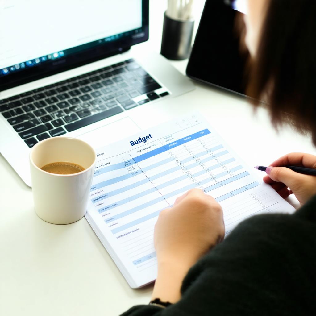 Notatnik z noworocznymi postanowieniami finansowymi na drewnianym stole w przytulnym świetle.