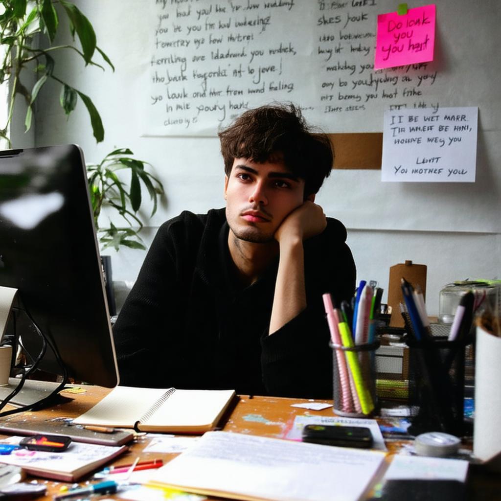 Planer z ambitnymi celami, karteczki samoprzylepne i filiżanka kawy na przytulnym biurku.