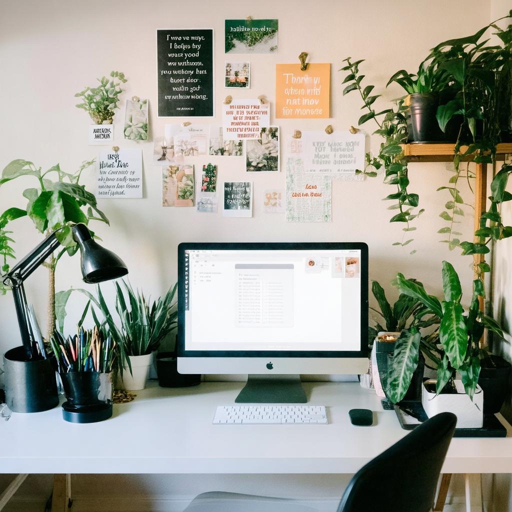 Planer z noworocznymi postanowieniami i filiżanka herbaty na przytulnym biurku.