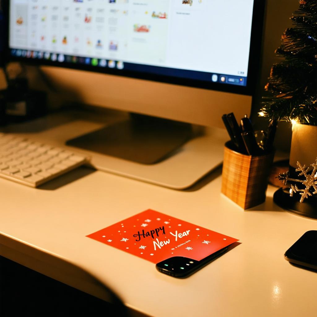 Przytulny salon ozdobiony balonami i serpentynami na noworoczną imprezę.