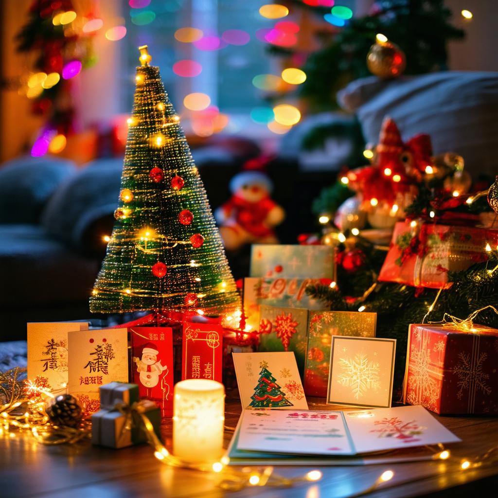 Ludzie wznoszący toasty podczas noworocznej celebracji z kolorowymi dekoracjami w tle.