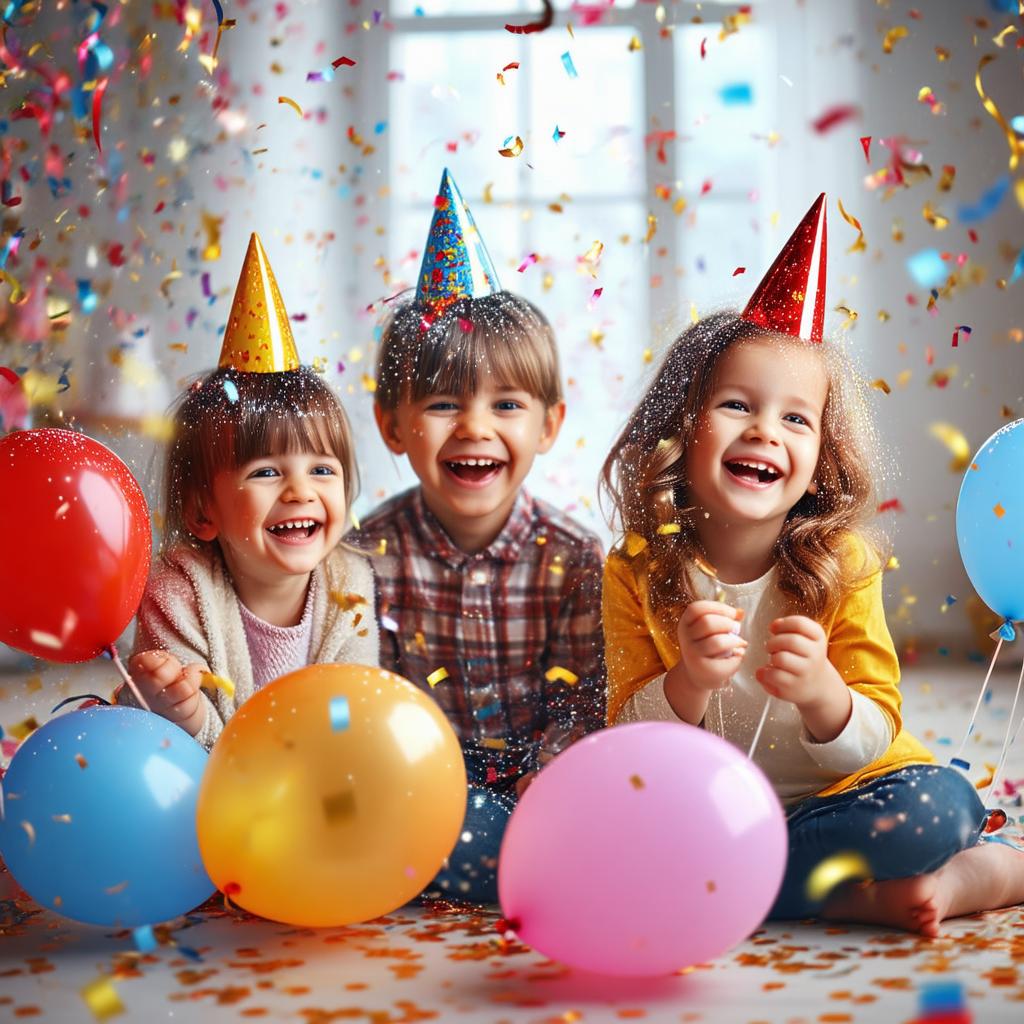 Kolorowe kartki noworoczne ułożone na stole, w tle świąteczne dekoracje i ciepłe światło.